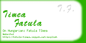 timea fatula business card